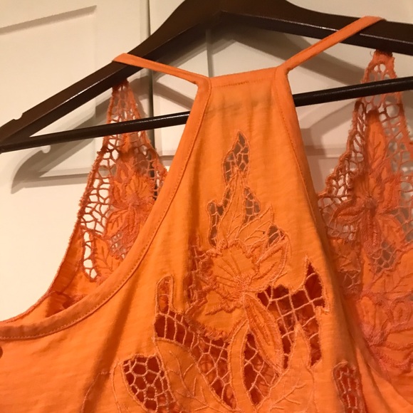 ⚡️ Free People Orange Crocheted Razorback Tank - Picture 8 of 13